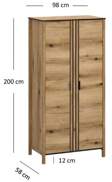 Dulap de haine Hemos 1 (stejar evoke) . 1116850