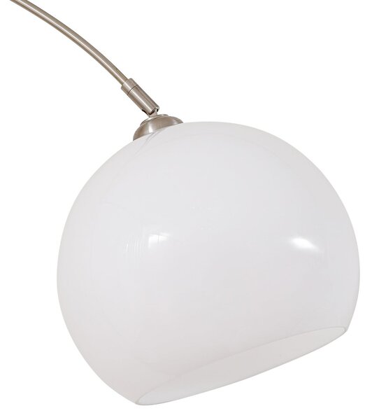 Lindby Lampa cu arc Alverton, alb/nichel, sticlă, 197 cm, Alb, Camera de zi / sufragerie, Metal, Modern