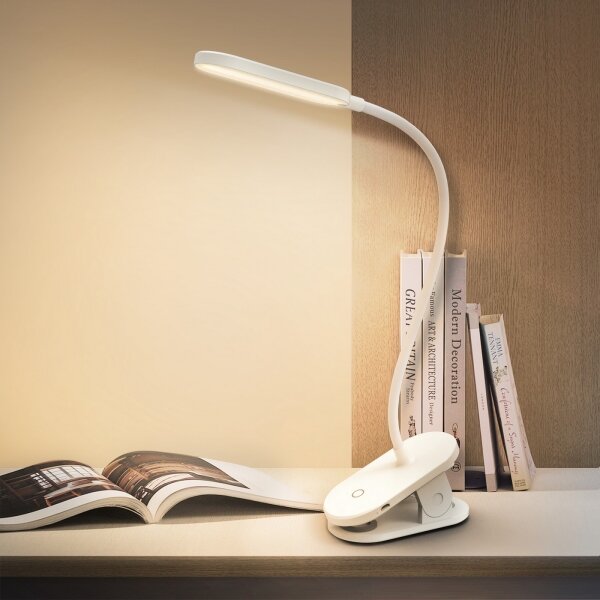 Lampă LED reîncărcabilă dimabilă de masă cu clemă Aigostar LED/2,5W/5V 1200mAh alb