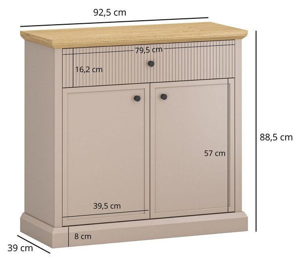 Comodă Indices 2 (taupe + stejar pietros) . 1116869