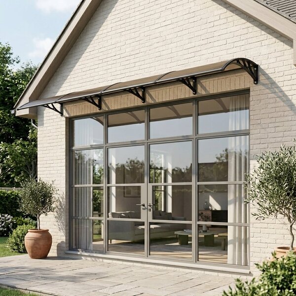 Copertina PREMIUM 400x80 cm, Policarbonat 6 mm, Suporturi din ABS, Negru/Bronz
