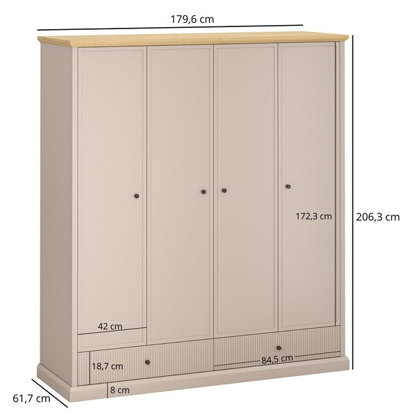 Dulap de haine Indices 2 (taupe + stejar pietros) . 1116874