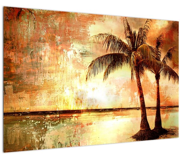 Tablou - Palmieri pe plajă (90x60 cm)