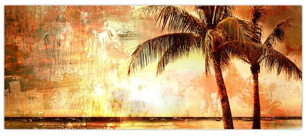 Tablou - Palmieri pe plajă (120x50 cm)