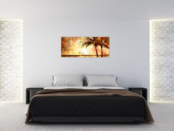 Tablou - Palmieri pe plajă (120x50 cm)