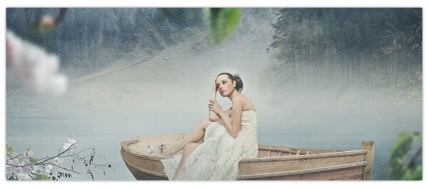 Tablou - Femeia pe barcă (120x50 cm)