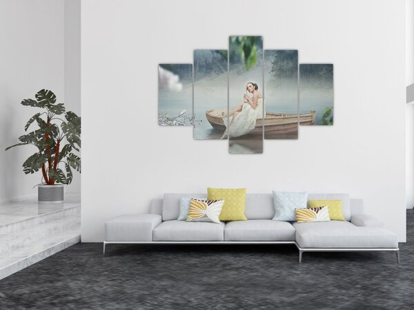 Tablou - Femeia pe barcă (150x105 cm)