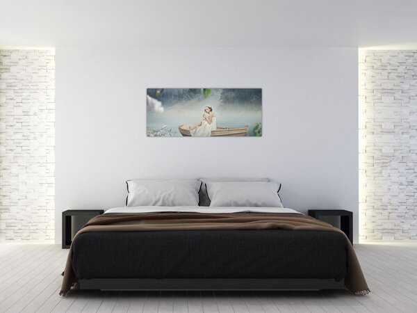 Tablou - Femeia pe barcă (120x50 cm)