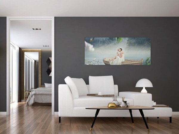 Tablou - Femeia pe barcă (120x50 cm)