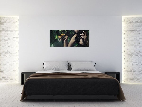 Tablou - Femeia grațioasă cu fluture (120x50 cm)