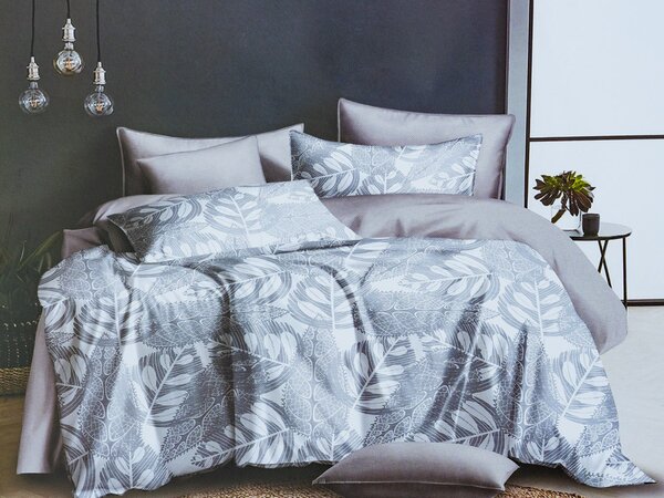 Lenjerie de pat din bumbac Culoare gri BOREAS + husa de perna 40 x 50 cm gratuit