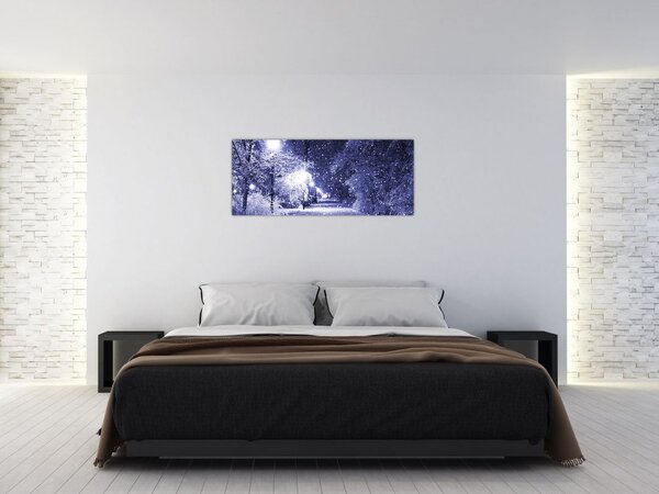 Tablou - Noaptea magică de iarnă (120x50 cm)