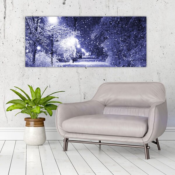Tablou - Noaptea magică de iarnă (120x50 cm)