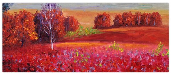 Tablou - Peisaj roșu (120x50 cm)
