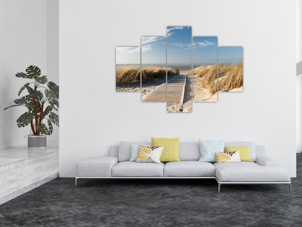 Tablou - Plaja cu nisip de pe insula Langeoog, Germania (150x105 cm)