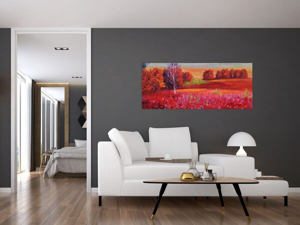 Tablou - Peisaj roșu (120x50 cm)