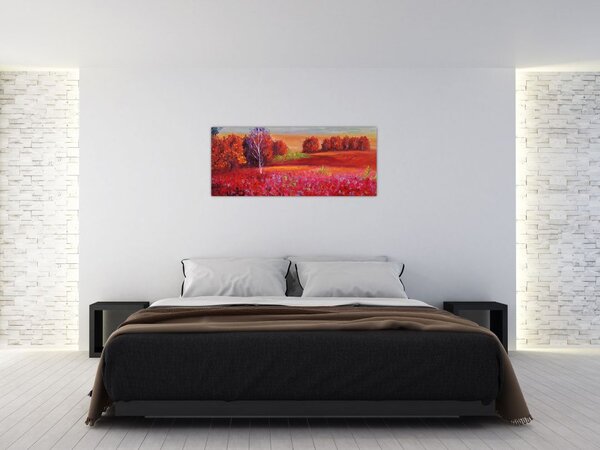 Tablou - Peisaj roșu (120x50 cm)