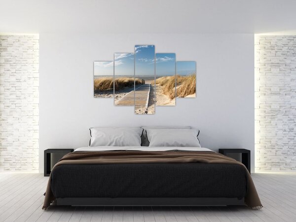 Tablou - Plaja cu nisip de pe insula Langeoog, Germania (150x105 cm)