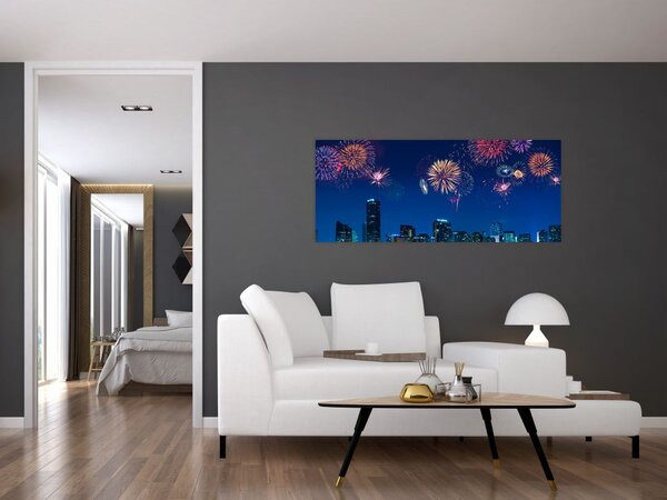 Tablou - Artificii in Miami (120x50 cm)