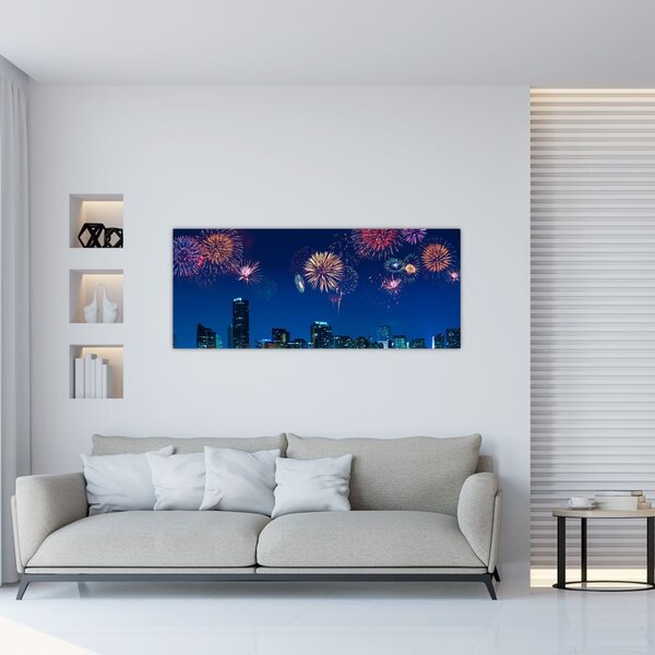 Tablou - Artificii in Miami (120x50 cm)