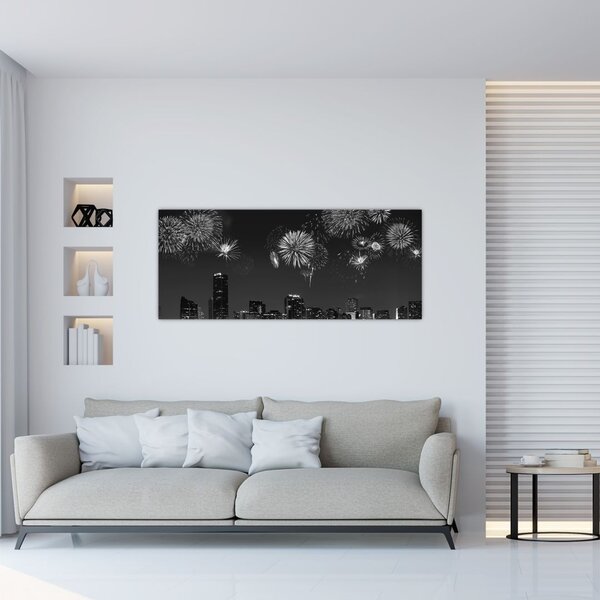 Tablou - Artificii in Miami (120x50 cm)