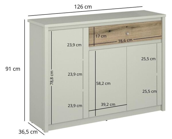 Comodă Kodro 1 (cașmir + stejar evoke) . 1116941