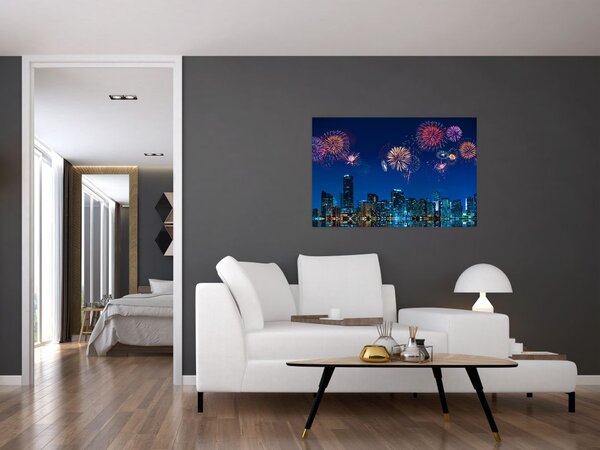 Tablou - Artificii in Miami (90x60 cm)
