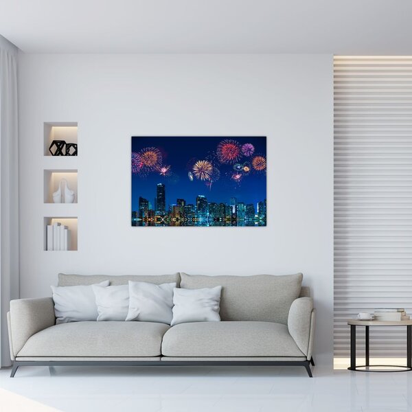 Tablou - Artificii in Miami (90x60 cm)