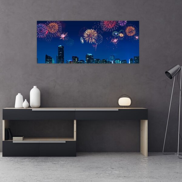 Tablou - Artificii in Miami (120x50 cm)
