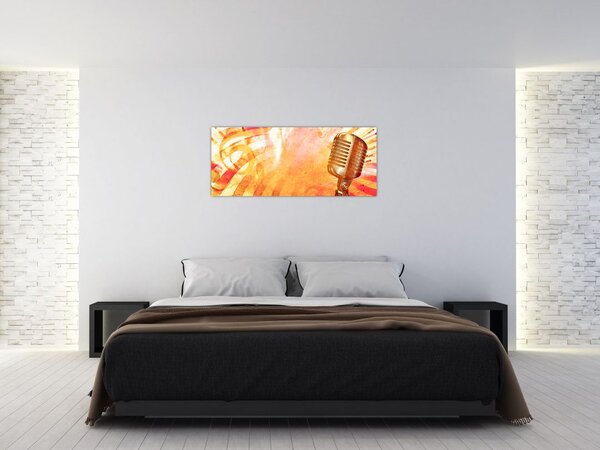 Tablou - Microfon retro (120x50 cm)