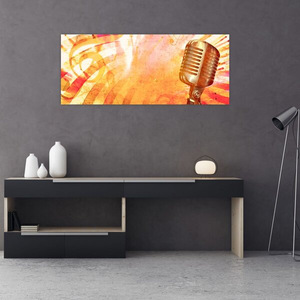 Tablou - Microfon retro (120x50 cm)