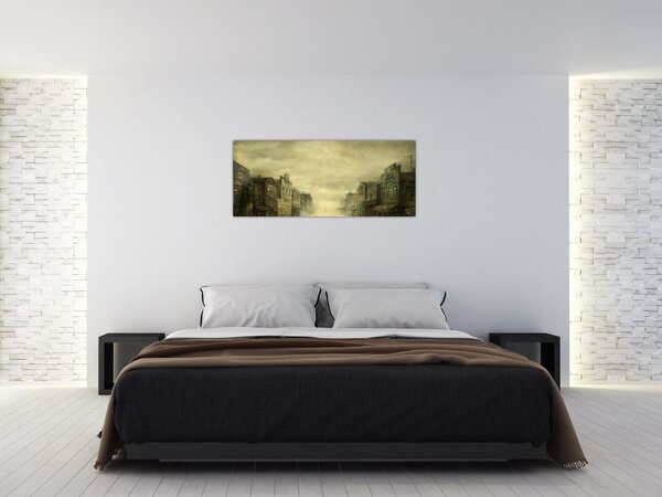Tablou - Oraș colorat, abstracție (120x50 cm)