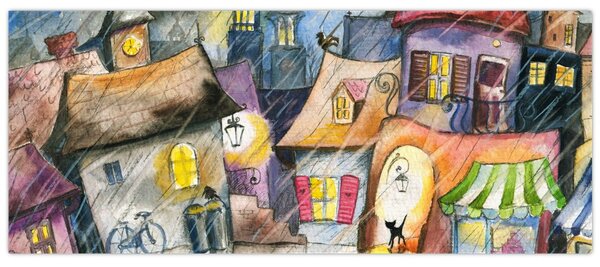 Tablou - Oraș western (120x50 cm)