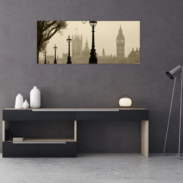 Tablou - Londra în ceață, Anglia (120x50 cm)