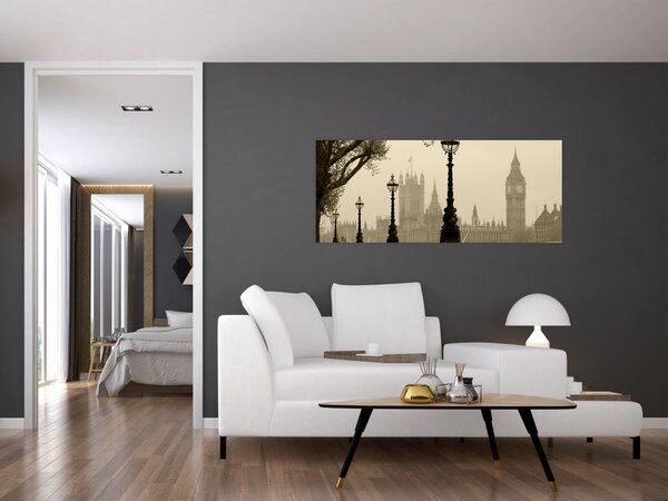 Tablou - Londra în ceață, Anglia (120x50 cm)