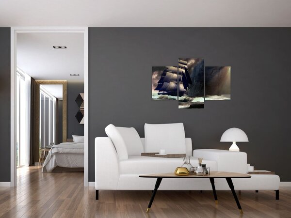 Tablou - Navă printre recife (90x60 cm)