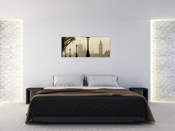 Tablou - Londra în ceață, Anglia (120x50 cm)