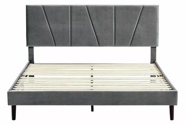 Pat tapitat SAVANA VELVET 120x200 cm gri