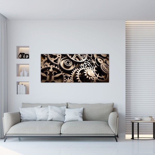 Tablou - Piese de ceas (120x50 cm)