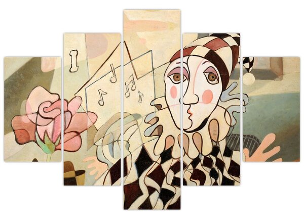 Tablou - Cubismul - arlechin și trandafir (150x105 cm)