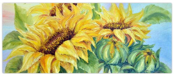 Tablou - Floarea soarelui înflorită (120x50 cm)