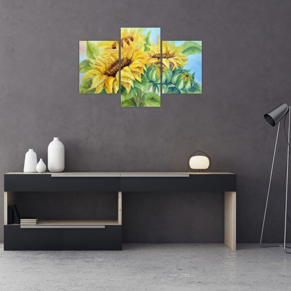 Tablou - Floarea soarelui înflorită (90x60 cm)