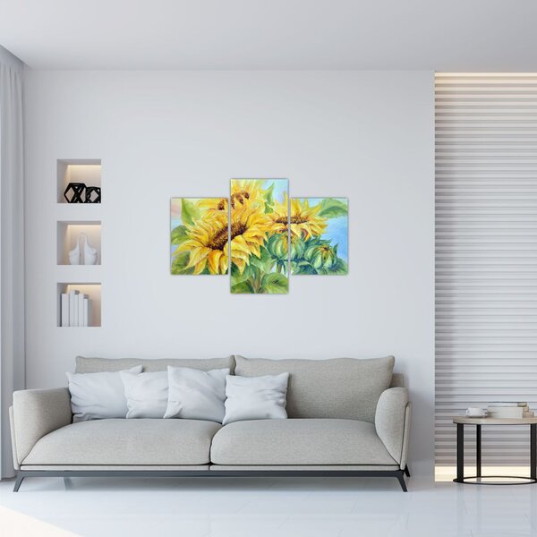 Tablou - Floarea soarelui înflorită (90x60 cm)