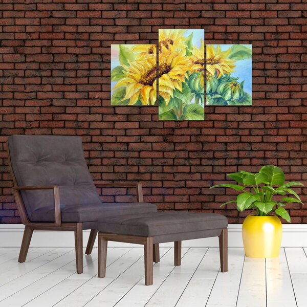 Tablou - Floarea soarelui înflorită (90x60 cm)