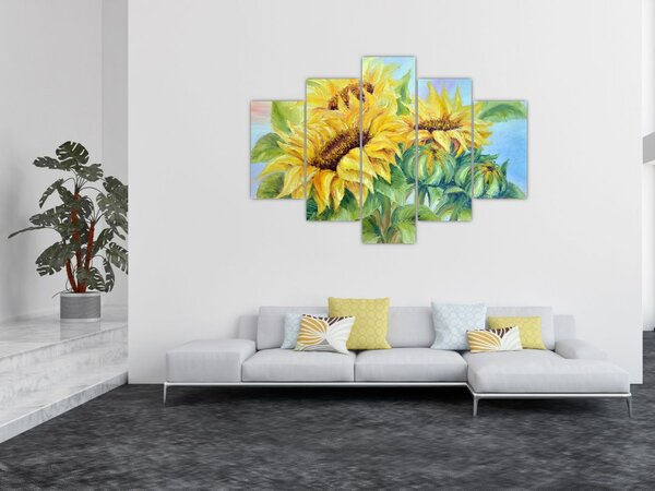 Tablou - Floarea soarelui înflorită (150x105 cm)