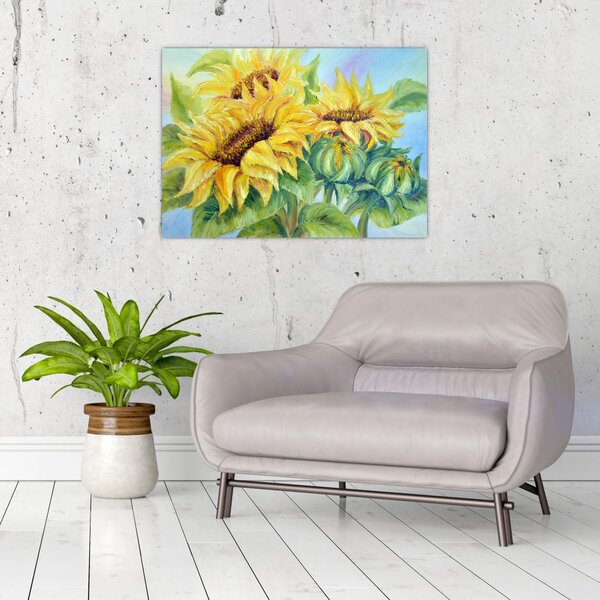 Tablou - Floarea soarelui înflorită (70x50 cm)