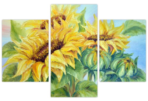 Tablou - Floarea soarelui înflorită (90x60 cm)
