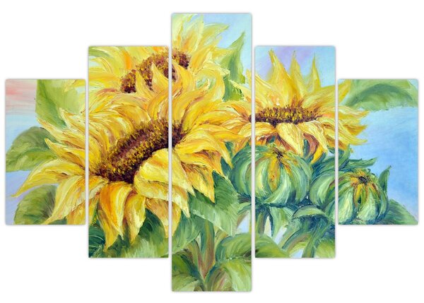 Tablou - Floarea soarelui înflorită (150x105 cm)