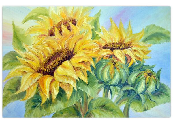 Tablou - Floarea soarelui înflorită (90x60 cm)