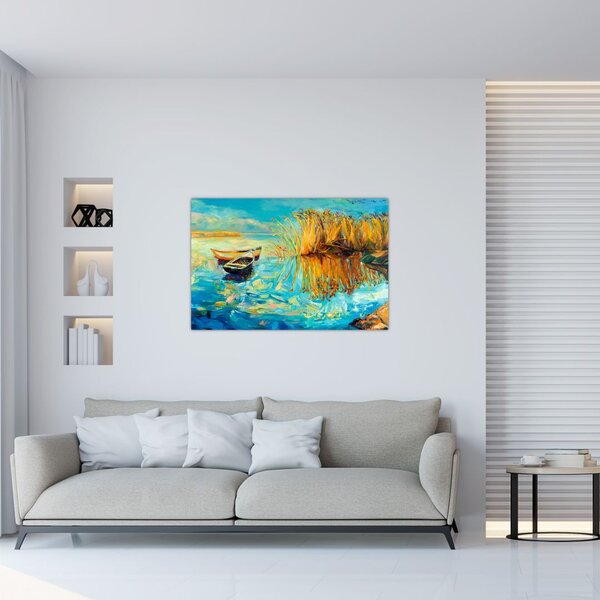 Tablou - Lacul cu bărci (90x60 cm)